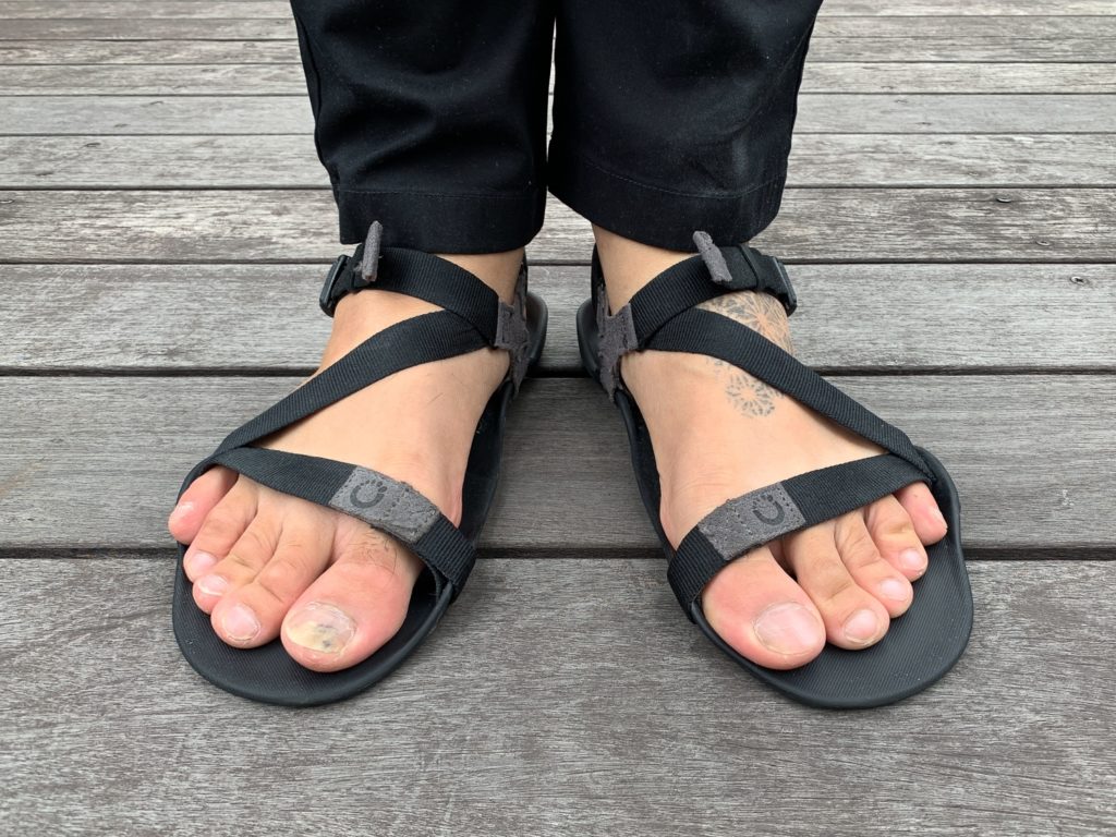 Remember to let your feet breath with a pair of minimal sandals when deciding what to wear on a plane in Summer