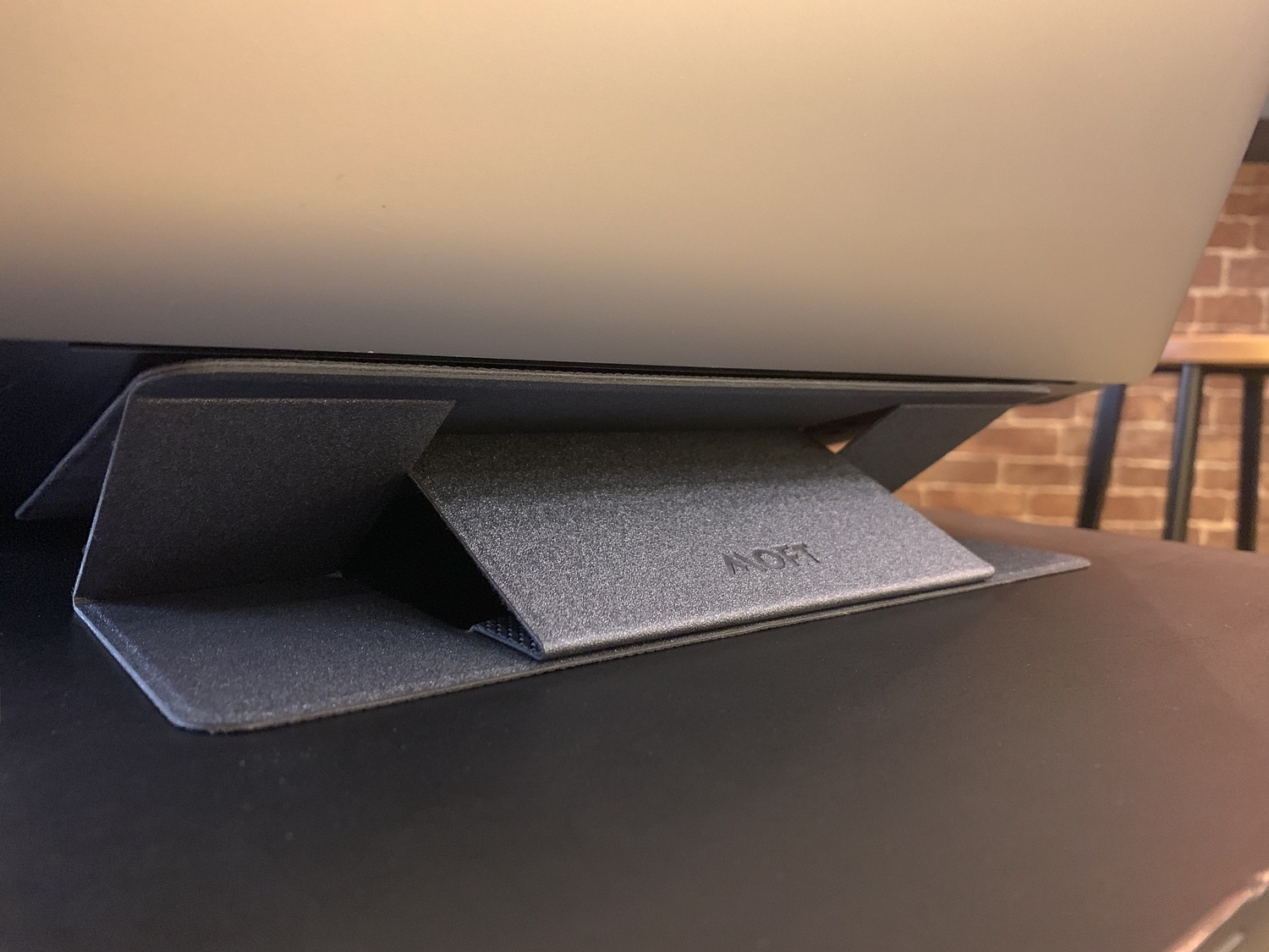 Change the angles of the laptop stand to suit you needs.