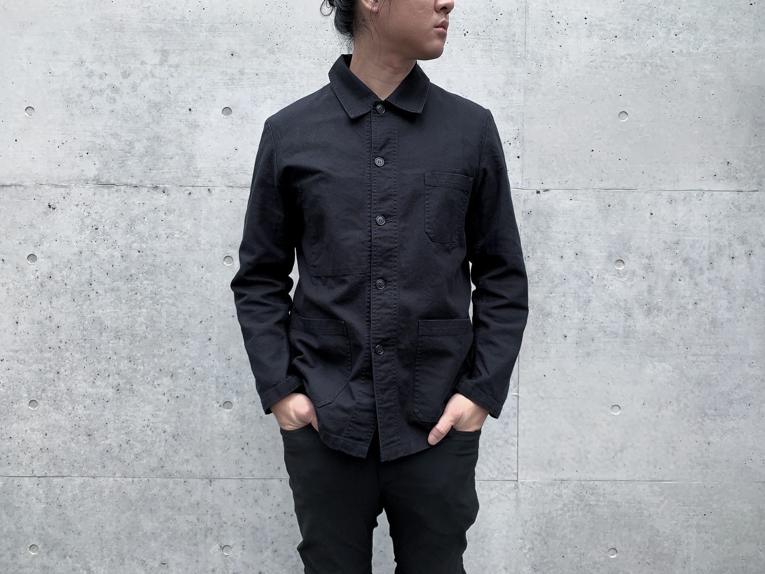 The Vetra Workwear Jacket in black.