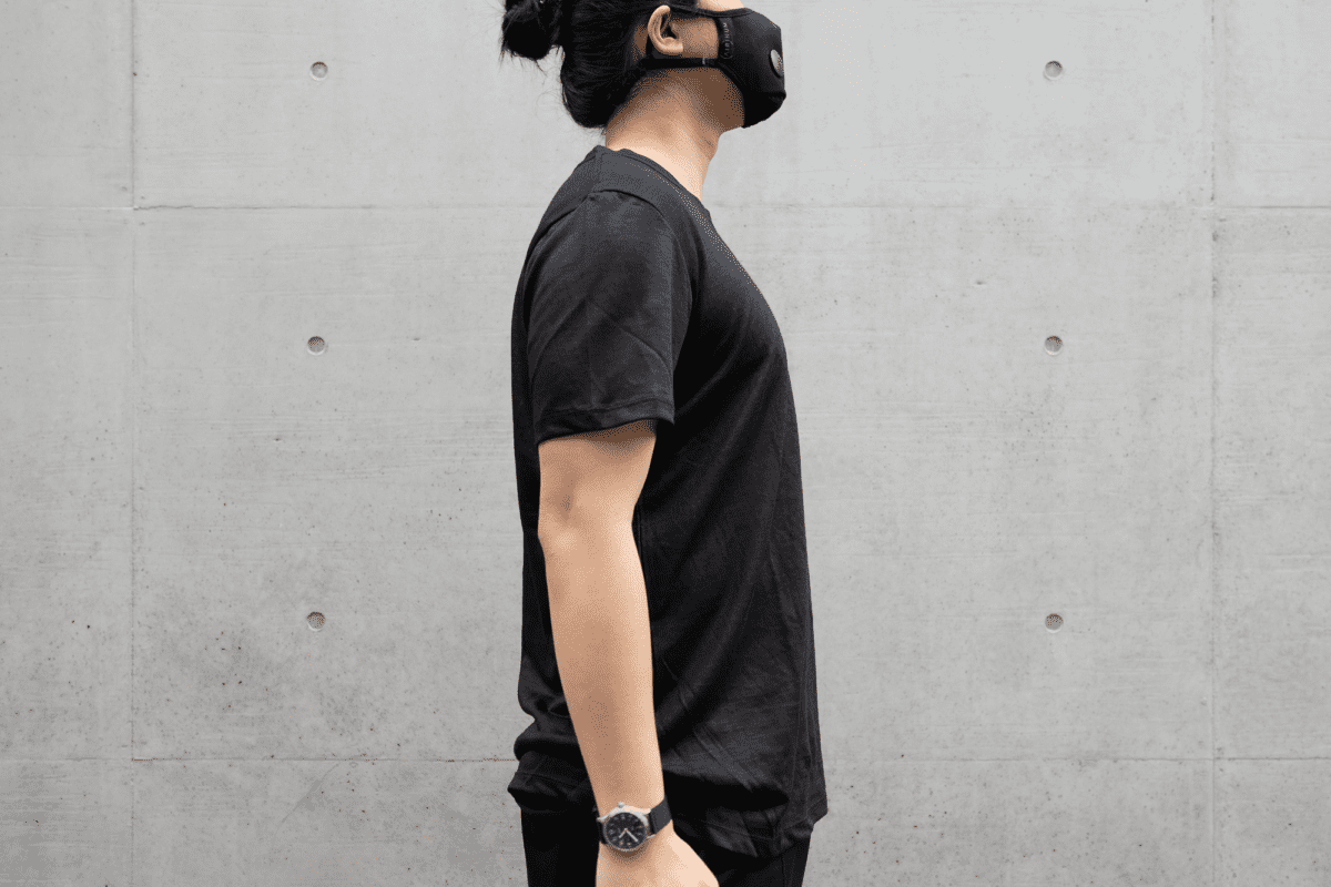 With the Airinum Mask, Vaer C5 Field Watch, and Outlier Ramielust T-Shirt.