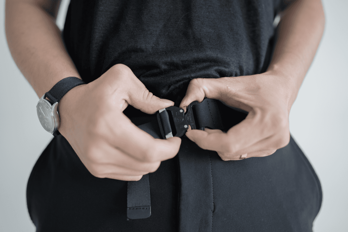 You can open the Outlier belt only with your left hand.