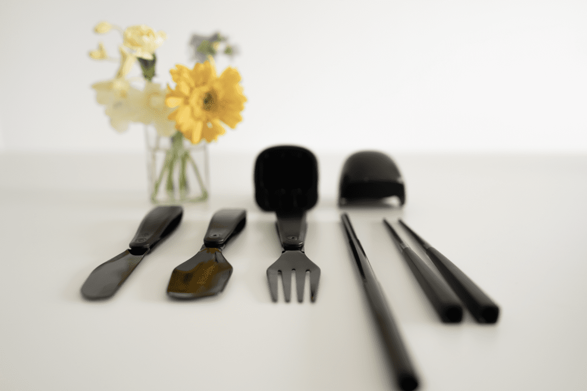 PLASTIC SUCKS Travel Cutlery Set w/ Hemp Pouch -Stainless Steel Utensils,  Straw and Chopsticks - Conscious Cutlery