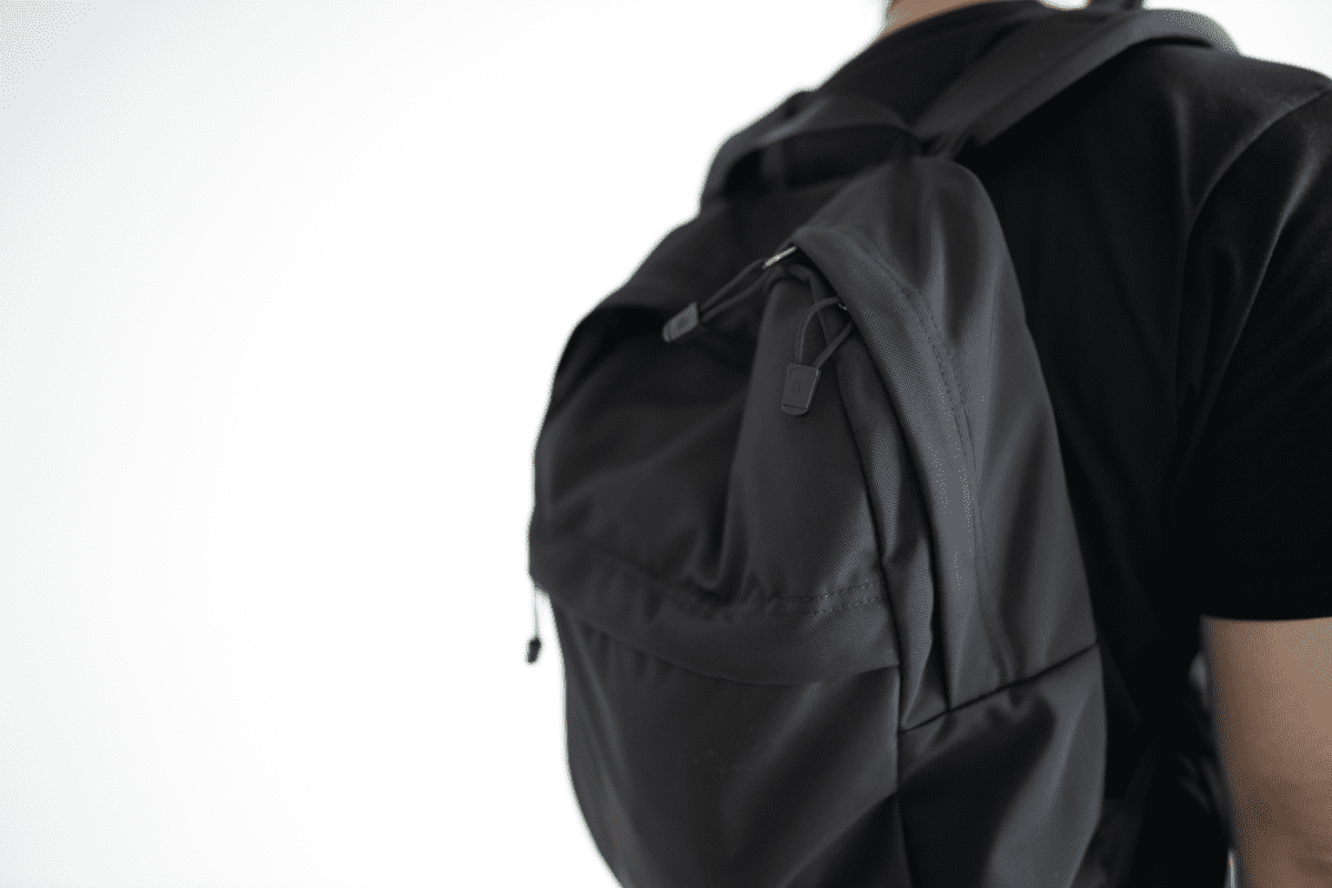 With contents settling towards the bottom of the Paragon Backpack, the top part will look indented.