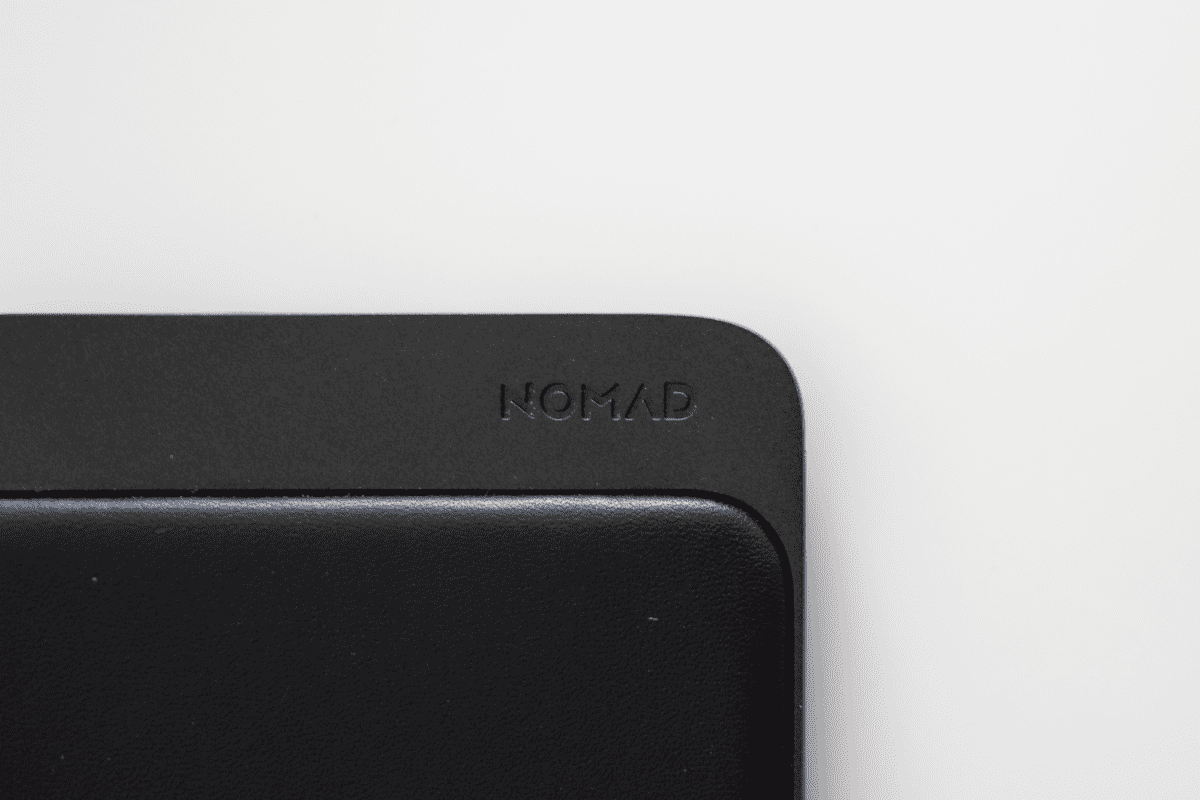 Beautiful debossed NOMAD logo on the NOMAD Base Station Mini.