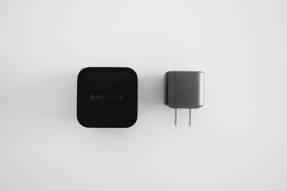 The RAVPOWER 61W Power Adapter side-by-side with the NOMAD 20W Power Adapter.